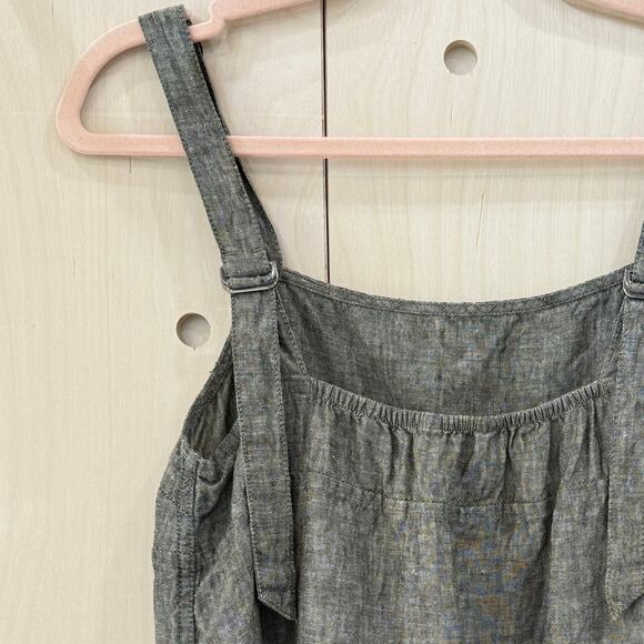 ATHLETA Voyager Tank Top Size M 100% Linen Aspen Olive Gray Adjustable Straps - Picture 7 of 13